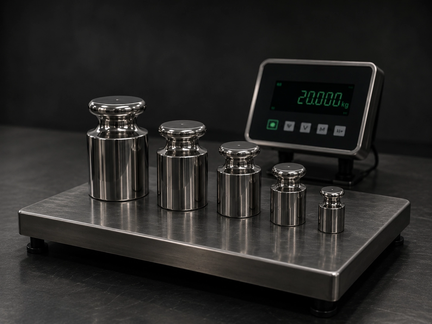 Pesas patrón e indicador para calibración y certificación